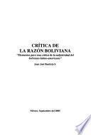 Crítica de la razón boliviana
