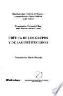 Crítica de los grupos y de las instituciones
