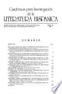 Cuadernos para investigación de la literatura hispánica