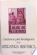 Cuadernos para investigación de la literatura hispánica