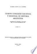 Cuarto Congreso Nacional y Regional de Historia Argentina