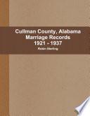 Cullman County, Alabama Marriages 1921 - 1937