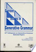 Current issues in generative grammar