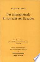 Das internationale Privatrecht von Ecuador