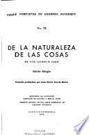 De la naturaleza de las cosas de Tito Lucrecio Caro