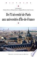 De l’université de Paris aux universités d’Île-de-France