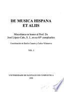 De musica hispana et aliis