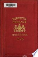 Debrett's Peerage, Baronetage, Knightage, and Companionage