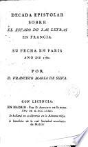 Decada epistolar sobre el estado de las letras en Francia