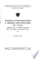 Decretos extraordinarios y decretos reglamentarios de leyes