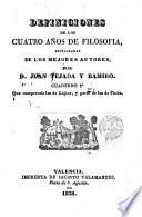 Definiciones de los cuatro años de Filosofía