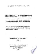 Democracia, constitución y parlamento en Bolivia