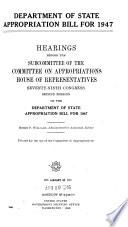 Department of State Appropriation Bill for 1947