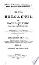 Derecho mercantil de David Supino ...