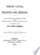 Derecho natural, o Filosofia del derecho