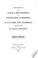 Descripcion de la villa de Potosi, y de los partidos sugetos a su intendencia