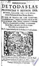 Descripcion de todas las provincias y reynos del mundo sacada de las relaciones toscanas de Juan Botero