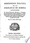 Descripción politica de las soberanias de Europa