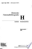 Deutsche Nationalbibliographie und Bibliographie der im Ausland erschienenen deutschsprachigen Veröffentlichungen