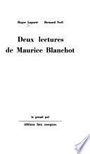 Deux lectures de Maurice Blanchot