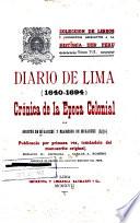 Diario de Lima (1640-1694) crónica de la época colonial