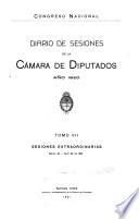 Diario de sesiones de la Cámara de diputados