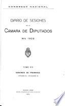 Diario de sesiones de la Cámara de Diputados