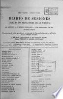Diario de sesiones de la Cámara de Senadores