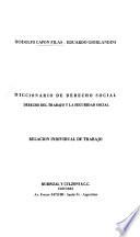 Diccionario de derecho social: Relación individual de trabajo