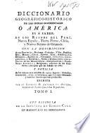 Diccionario geográfico-histórico de las Indias Occidentales ó América