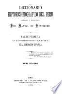 Diccionario historico-biografico del Peru