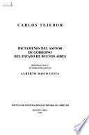 Dictámenes del asesor de gobierno del Estado de Buenos Aires