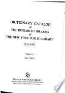 Dictionary Catalog of the Research Libraries of the New York Public Library, 1911-1971
