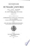 Dictionnaire des ouvrages anonymes: A-D