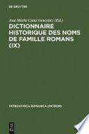 Dictionnaire historique des noms de famille romans (IX)
