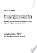 Die deutsche Lateinamerikaforschung im sozialen System der Wissenschaft