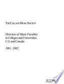 Directory of Music Faculties in Colleges and Universities, U. S. and Canada