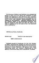 Directory of Small Magazine/press Editors and Publishers