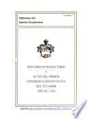 Discurso introductório sobre la Constitución Ecuatoriana de 1830