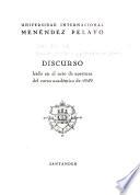 Discurso leído en el acto de apertura del curso académico de 1949