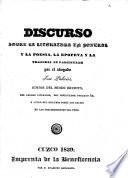 Discurso sobre la literatura en jeneral y la poesia, la epopeya y la trajedia en particular