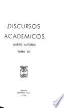 Discursos académicos, varios autores