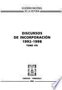 Discursos de incorporación: 1992-1998