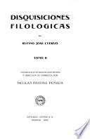 Disquisiciones filológicas