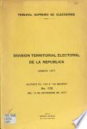 División territorial electoral de la República, agosto 1977