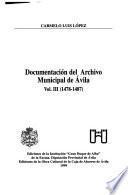 Documentación del Archivo Municipal de Avila: 1478-1487