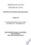Documentos para la historia del general don Manuel Belgrano: Acción de Belgrano en el norte : octubre 1813-diciembre 1814