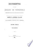 Documentos para los anales de Venezuela