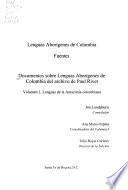 Documentos sobre lenguas aborígenes de Colombia del archivo de Paul Rivet: Lenguas de la Amazonía colombiana