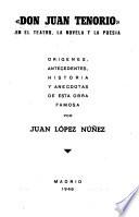 Don Juan Tenorio en el teatro, la novela y la poesiá